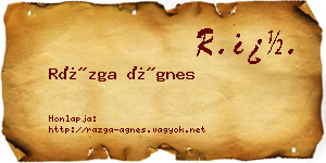 Rázga Ágnes névjegykártya